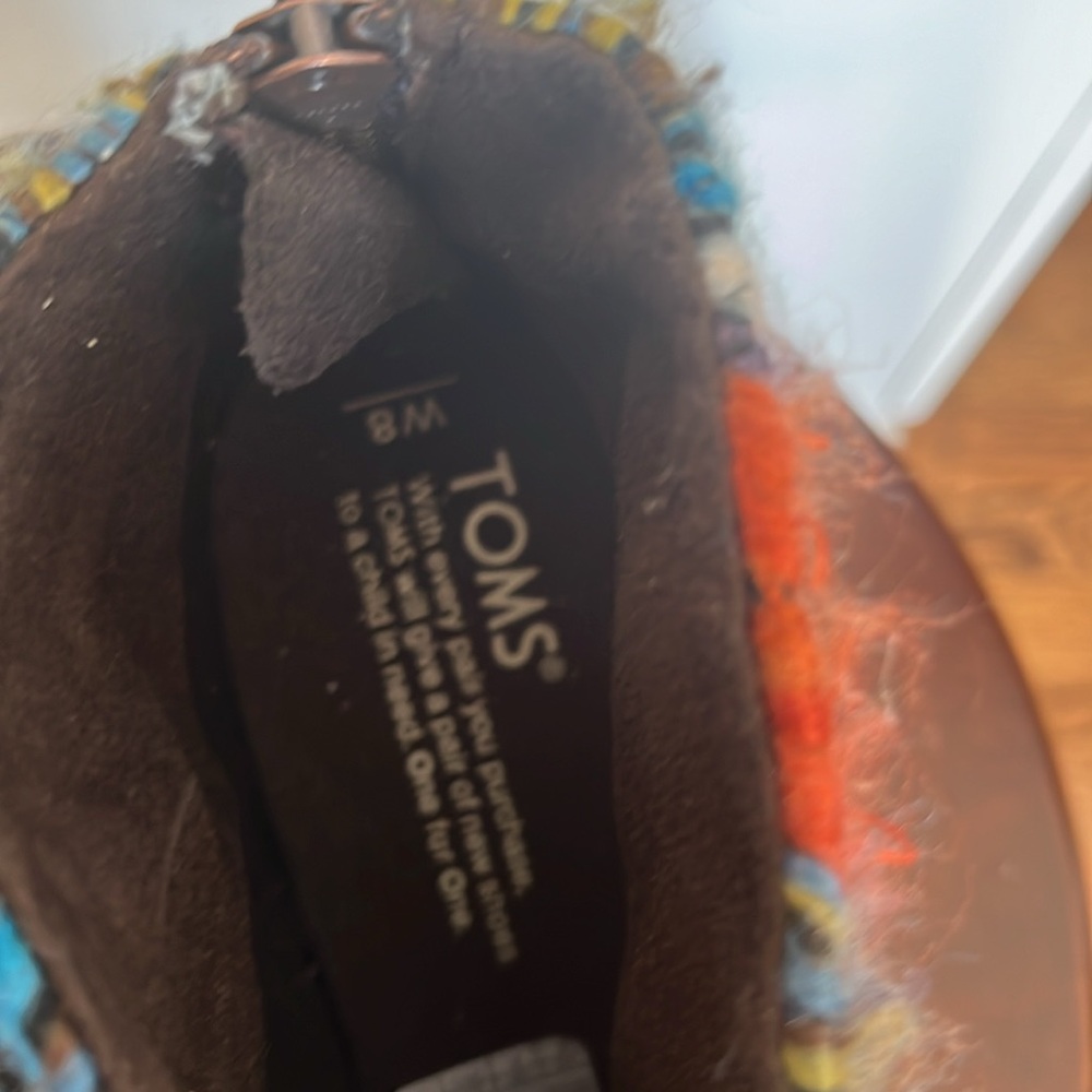 Toms Brown Ankle Boots with Colorful Knit Cuff - Picture 5 of 5